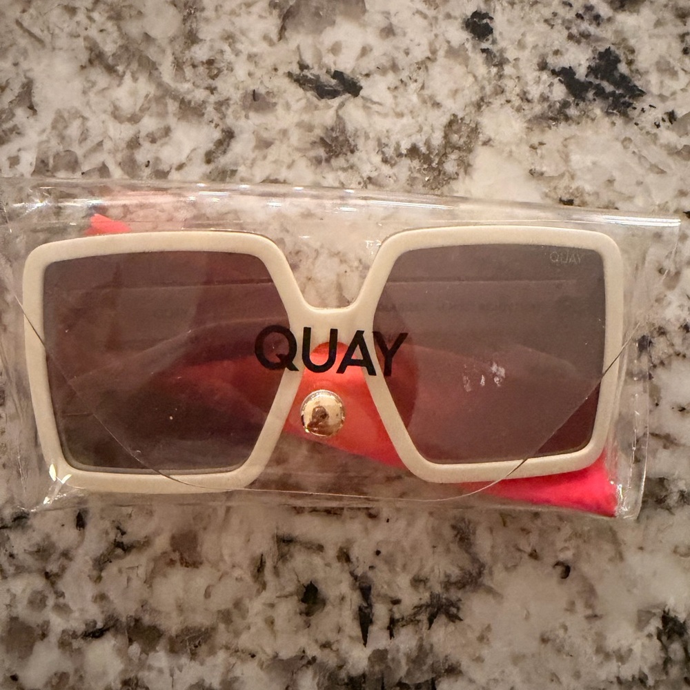 Quay Australia Cream and Pink Sunglasses